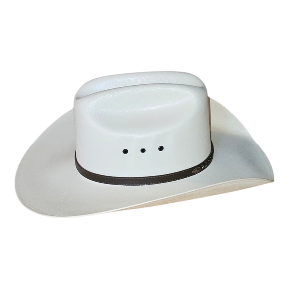 White Cowboy Hat with Black Band - Picture 4 of 5